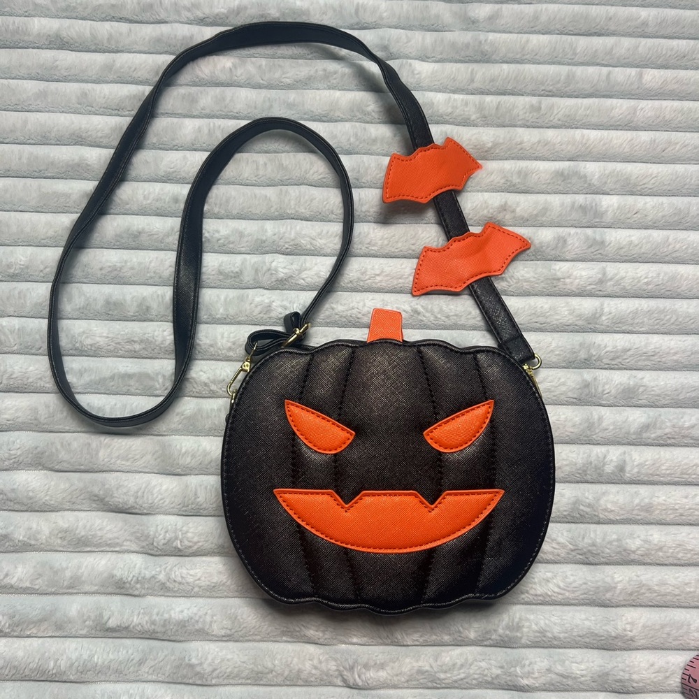 Halloween Pumpkin Black and Orange Crossbody Bag